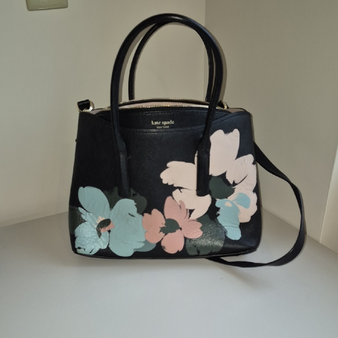 Kate Spade Black Floral Women's Purse, Pre-Loved.